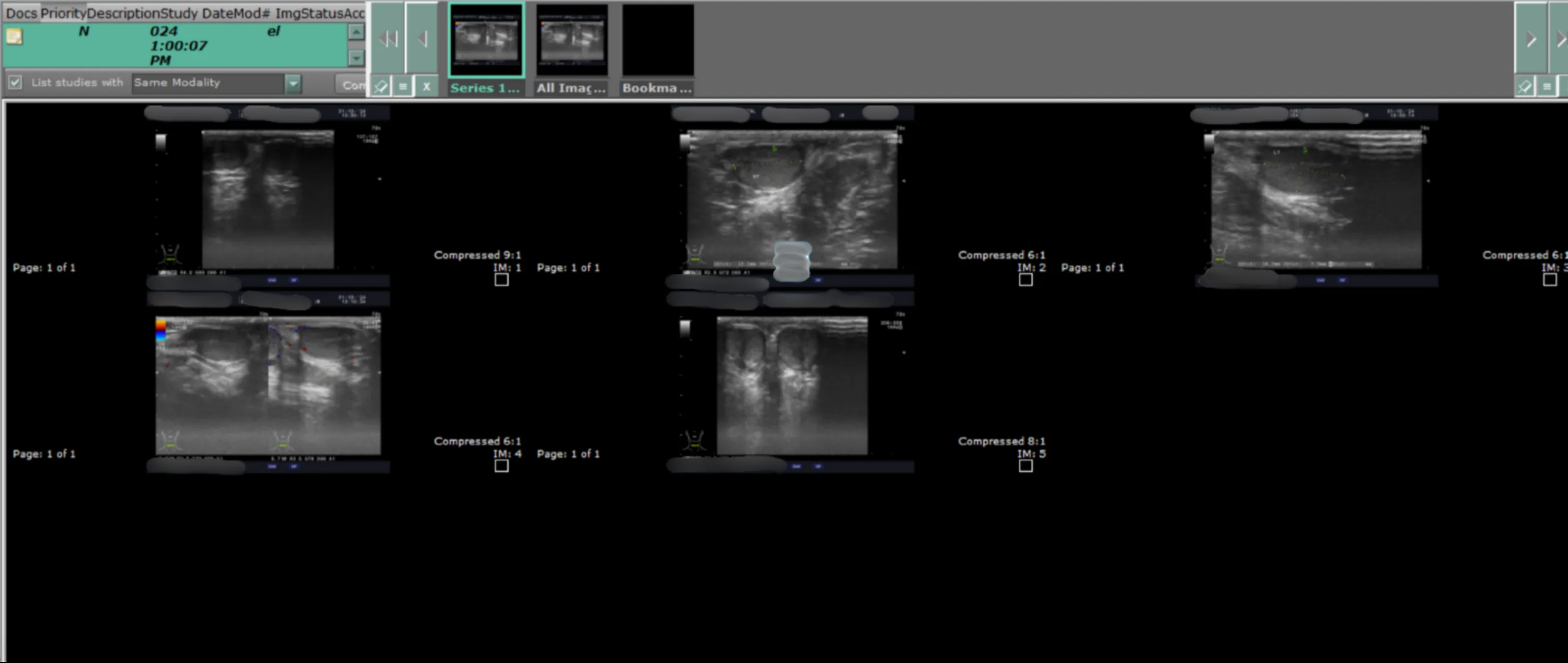 Figure 10: Different angle diagnostic patient scans with identifying particulars