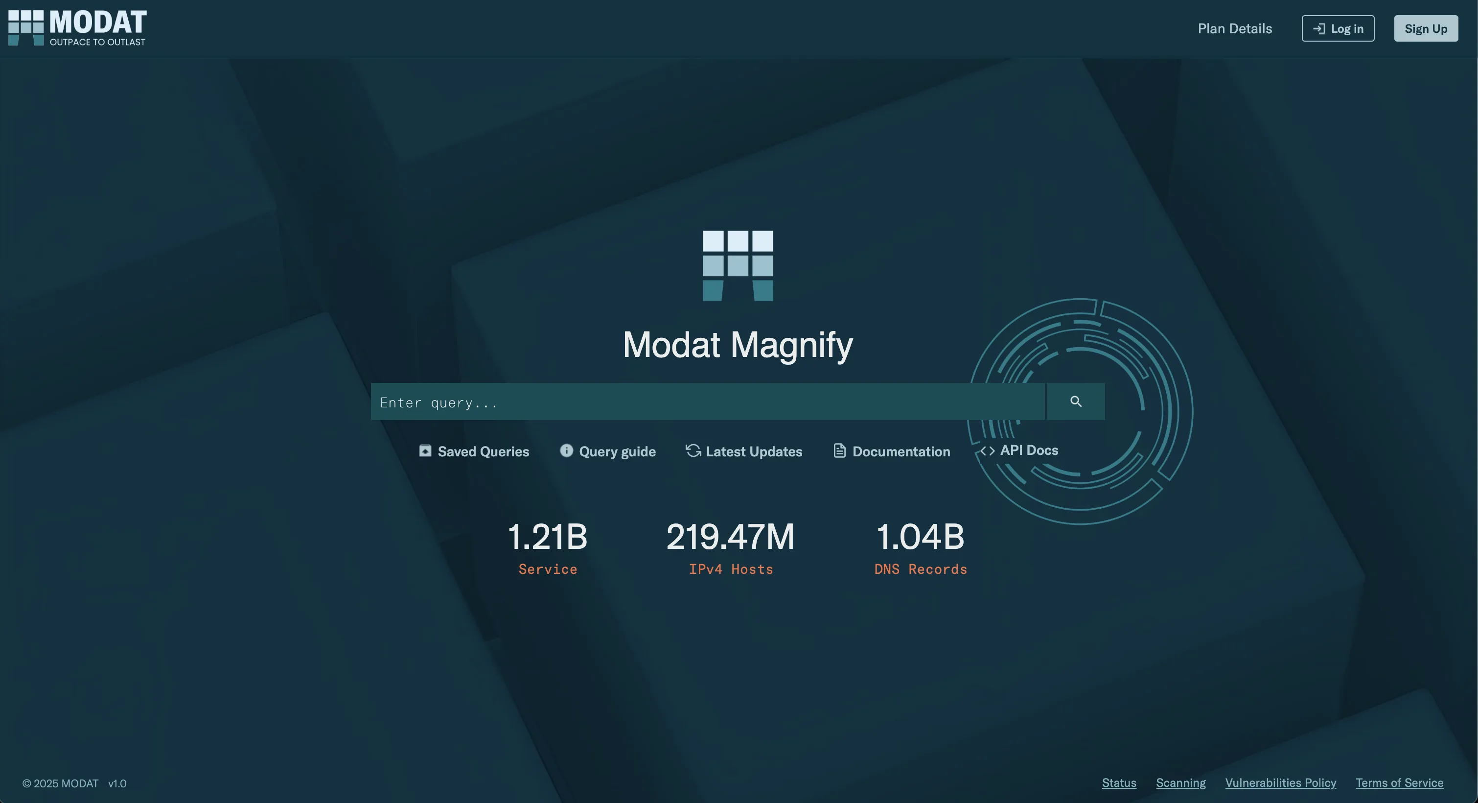 Figure 1: Modat Magnify Query Bar