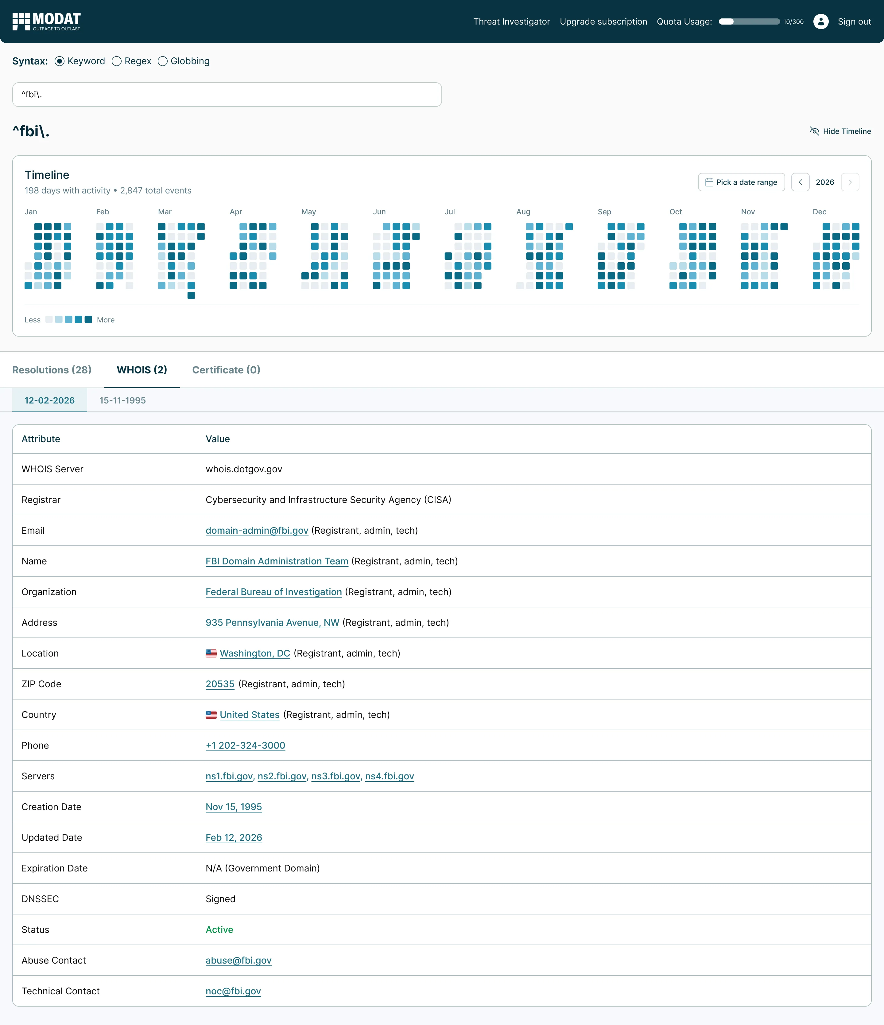 Pivoting from a domain to every related host in Magnify