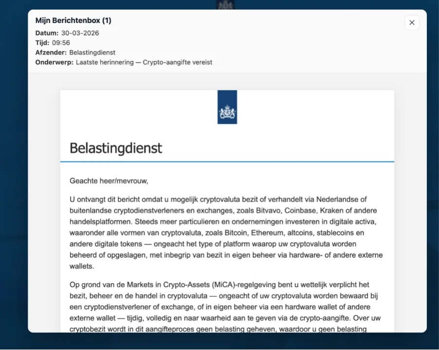 Figure 1 – Fake Belastingdienst “Mijn Berichtenbox” Interface (Source: Modat Magnify)